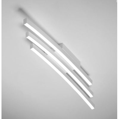 BOW PLAFONIERA MODERNA LED 36W LUCE 3000K/4000K IN ALLUMINIO BIANCO,SABBIA O NERO LARGHEZZA CM 80 Vivida International - Cristal