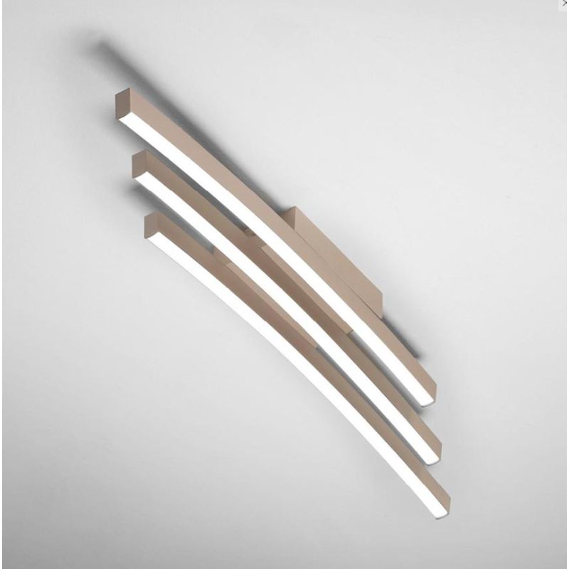 BOW PLAFONIERA MODERNA LED 36W LUCE 3000K/4000K IN ALLUMINIO BIANCO,SABBIA O NERO LARGHEZZA CM 80 Vivida International - Cristal