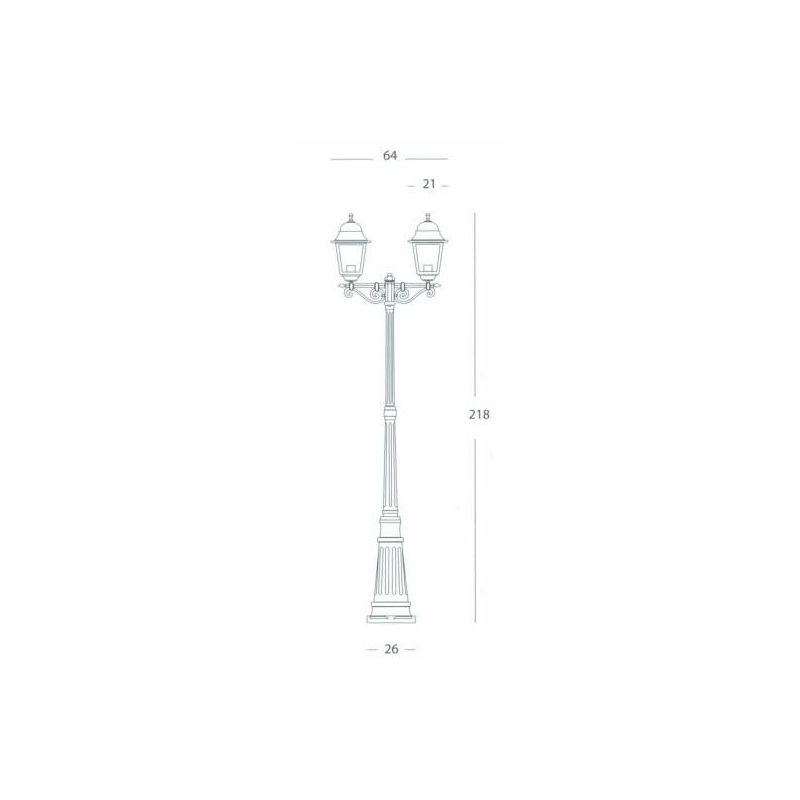 AMALFI PALO PER ESTERNO ALTO IN ALLUMINIO 2 LUCI NERO DI SOVIL Sovil - Cristalensi Shop Online