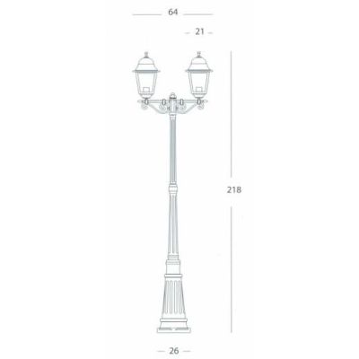 AMALFI PALO PER ESTERNO ALTO IN ALLUMINIO 2 LUCI NERO DI SOVIL Sovil - Cristalensi Shop Online