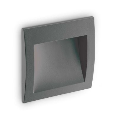 SEGNAPASSO DA INCASSO IP65 IN ALLUMINIO BIANCO O ANTRACITE LED 4W LUCE 3000K CM 14X14 CRISTALENSI - Cristalensi Shop Online