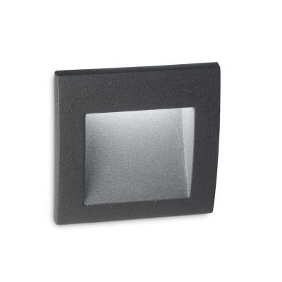 SEGNAPASSO DA INCASSO IP65 IN ALLUMINIO BIANCO O ANTRACITE LED 1,5W LUCE 3000K CM 9X9 CRISTALENSI - Cristalensi Shop Online