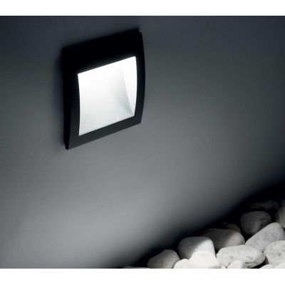 SEGNAPASSO DA INCASSO IP65 IN ALLUMINIO BIANCO O ANTRACITE LED 1,5W LUCE 3000K CM 9X9 CRISTALENSI - Cristalensi Shop Online