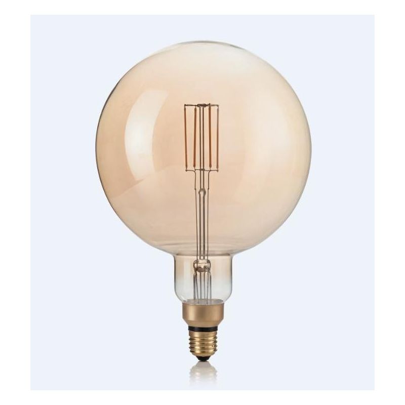 LAMPADINA A SFERA E27 LED 4W DIMMERABILE CON VETRO AMBRATO LUCE 2200K DURATA 15000 ORE CRISTALENSI - Cristalensi Shop Online