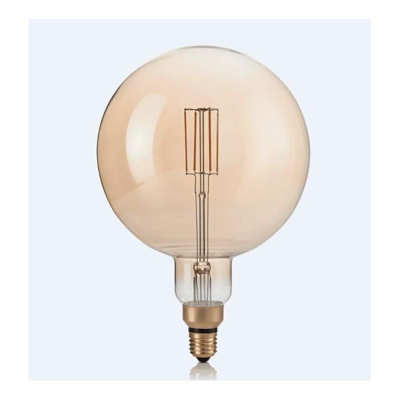 LAMPADINA A SFERA E27 LED 4W CON VETRO AMBRATO LUCE 2200K DURATA 15000 ORE CRISTALENSI - Cristalensi Shop Online