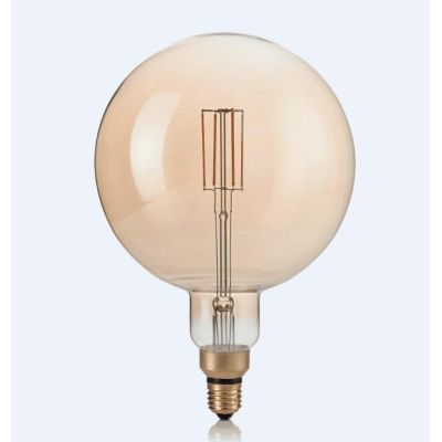 LAMPADINA A SFERA E27 LED 4W CON VETRO AMBRATO LUCE 2200K DURATA 15000 ORE CRISTALENSI - Cristalensi Shop Online