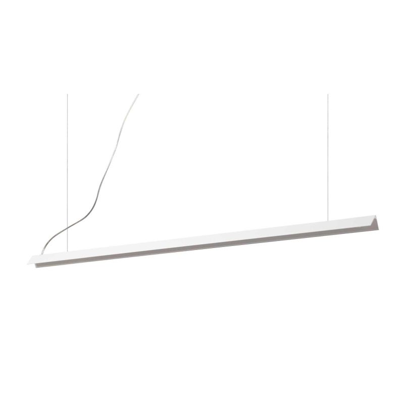 SOSPENSIONE MODERNA LINEARE METALLO NERO BIANCO O OTTONE LED 25W LUCE 3000K CRISTALENSI - Cristalensi Shop Online