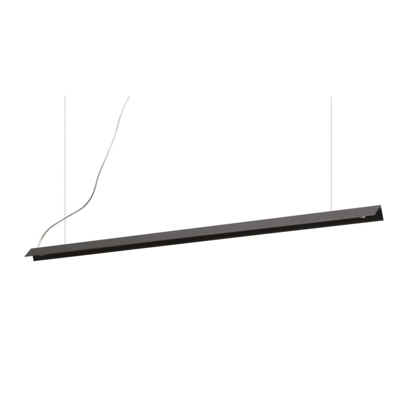 SOSPENSIONE MODERNA LINEARE METALLO NERO BIANCO O OTTONE LED 25W LUCE 3000K CRISTALENSI - Cristalensi Shop Online