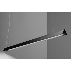 SOSPENSIONE MODERNA LINEARE METALLO NERO BIANCO O OTTONE LED 25W LUCE 3000K CRISTALENSI - Cristalensi Shop Online