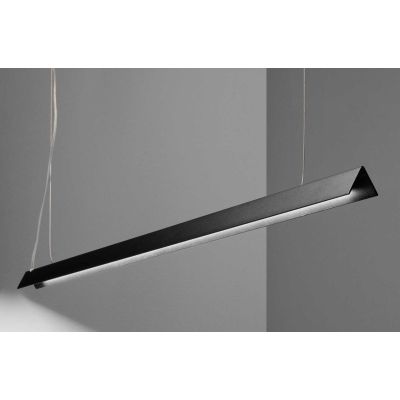 SOSPENSIONE MODERNA LINEARE METALLO NERO BIANCO O OTTONE LED 25W LUCE 3000K CRISTALENSI - Cristalensi Shop Online