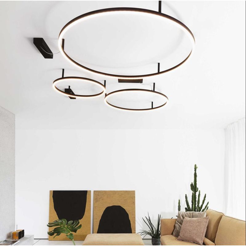 PLAFONIERA FORMA CIRCOLARE 3 MISURE LED INTEGRATO LUCE 3000K BIANCA O NERA CRISTALENSI - Cristalensi Shop Online
