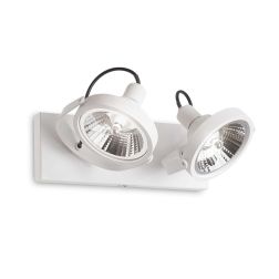 FARETTO DA SOFFITTO A 2 SPOT LED GU10 ORIENTABILI IN METALLO BIANCO O NERO CRISTALENSI - Cristalensi Shop Online