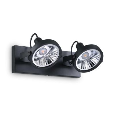 FARETTO DA SOFFITTO A 2 SPOT LED GU10 ORIENTABILI IN METALLO BIANCO O NERO CRISTALENSI - Cristalensi Shop Online