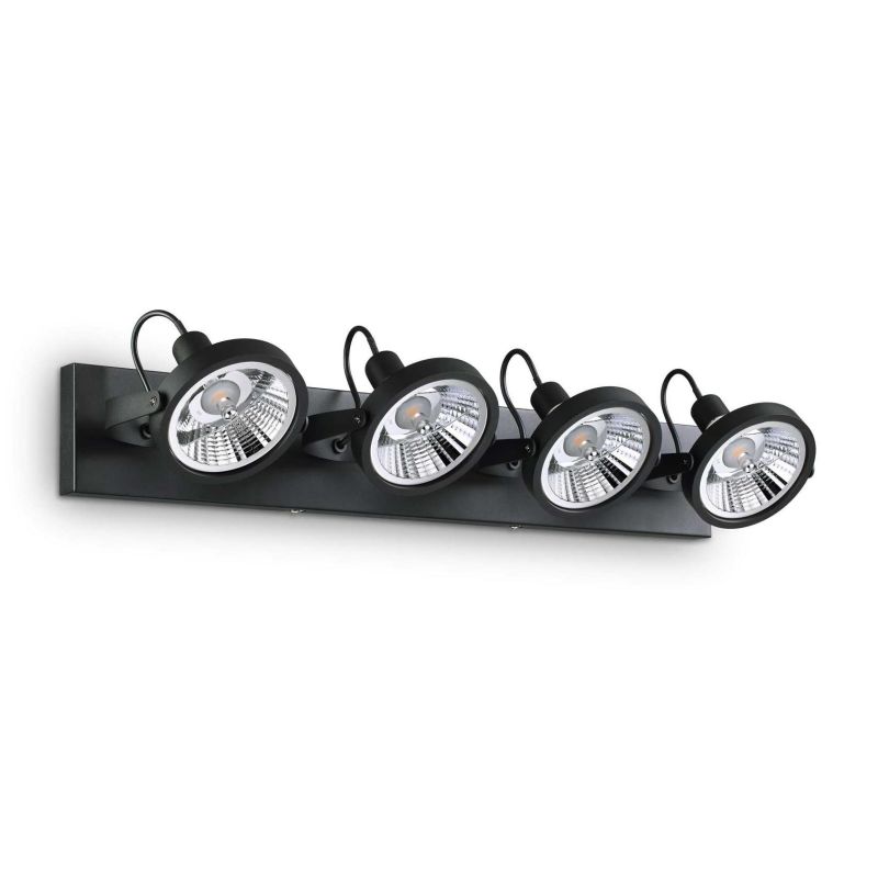 FARETTO DA SOFFITTO A 4 SPOT LED GU10 ORIENTABILI IN METALLO BIANCO O NERO CRISTALENSI - Cristalensi Shop Online