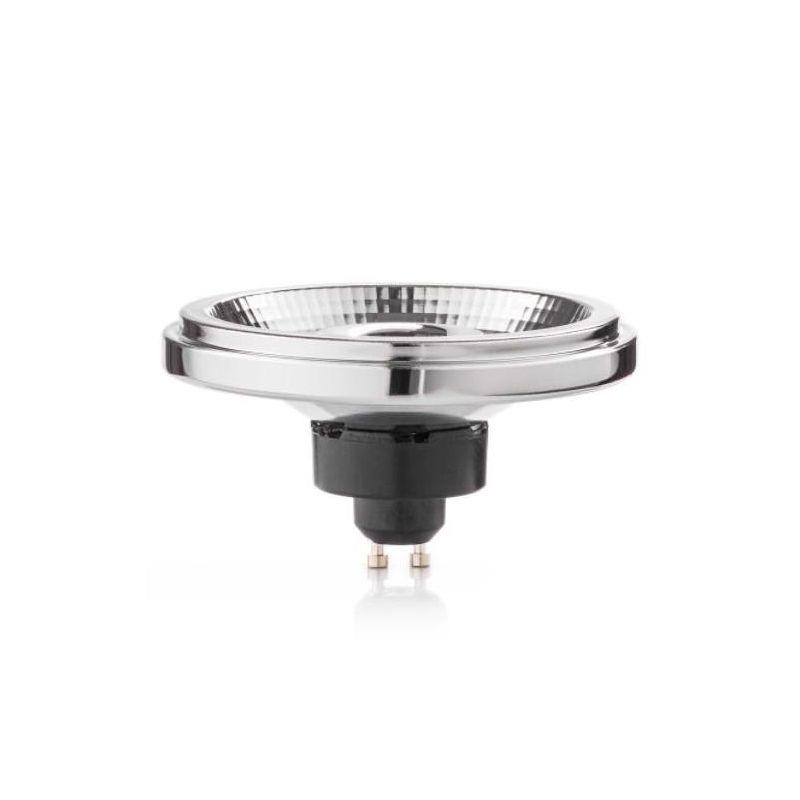LAMPADINA GU10-AR111 LED 12W 960 LUMEN ANGOLO 23 GRADI LUCE 3000K DIFFUSORE IN ALLUMINIO CRISTALENSI - Cristalensi Shop Online