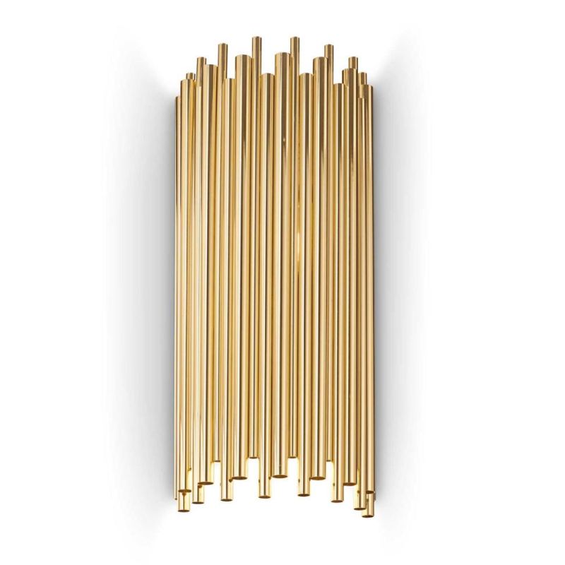 LAMPADA DA PARETE CLASSICA IN METALLO ORO H58 CM CON LAMPADINE E14 CRISTALENSI - Cristalensi Shop Online