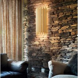 LAMPADA DA PARETE CLASSICA IN METALLO ORO H58 CM CON LAMPADINE E14 CRISTALENSI - Cristalensi Shop Online 2