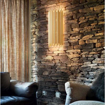 LAMPADA DA PARETE CLASSICA IN METALLO ORO H58 CM CON LAMPADINE E14 CRISTALENSI - Cristalensi Shop Online