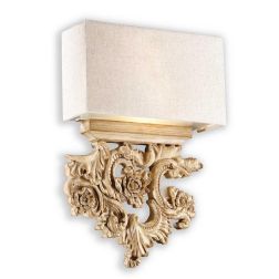 LAMPADA DA PARETE IN RESINA EFFETTO LEGNO CON PARALUME IN TESSUTO CANVAS CRISTALENSI - Cristalensi Shop Online 2