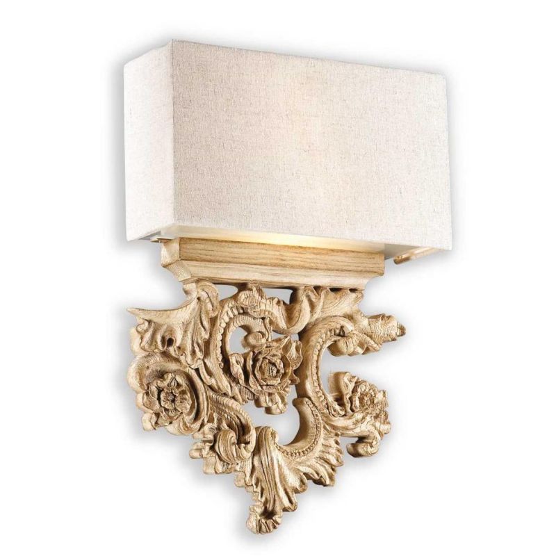 LAMPADA DA PARETE IN RESINA EFFETTO LEGNO CON PARALUME IN TESSUTO CANVAS CRISTALENSI - Cristalensi Shop Online