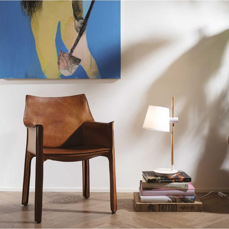 LAMPADA DA TAVOLO MODERNA BIANCA O NERA H66 CM PARALUME REGOLABILE IN PVC CRISTALENSI - Cristalensi Shop Online