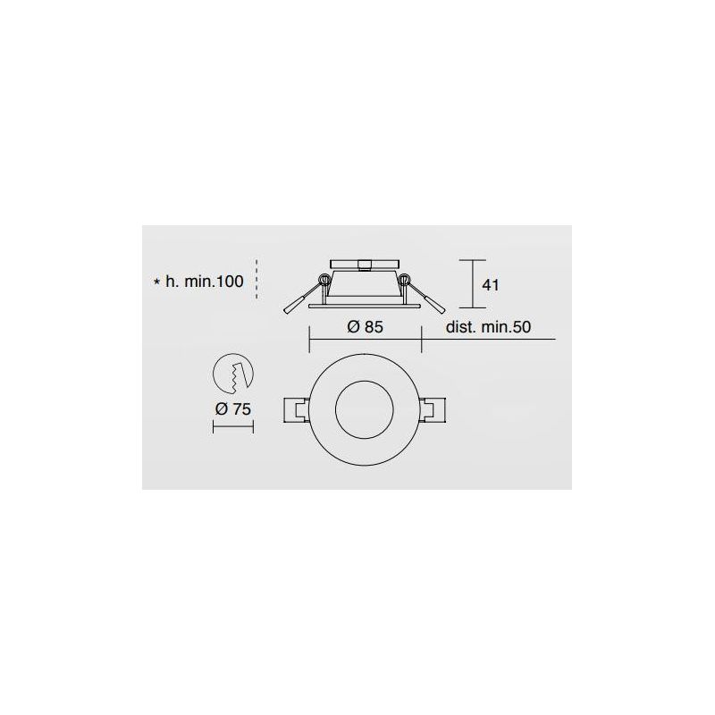 707 SIMPLIE DI ISYLUCE IN ALLUMINIO BIANCO CON PORTALAMPADE GU10 PER CARTONGESSO ISYLUCE - Cristalensi Shop Online