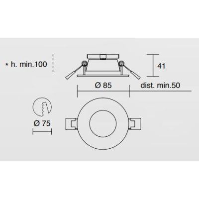 707 SIMPLIE DI ISYLUCE IN ALLUMINIO BIANCO CON PORTALAMPADE GU10 PER CARTONGESSO ISYLUCE - Cristalensi Shop Online