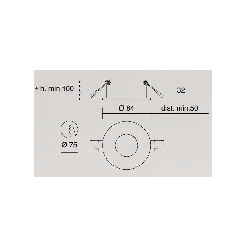 709 SIMPLE FARETTO INCASSO DI ISYLUCE IN ALLUMINIO VERNICIATO DI NERO O BIANCO CON PORTALAMPADE GU10 ISYLUCE - Cristalensi Shop