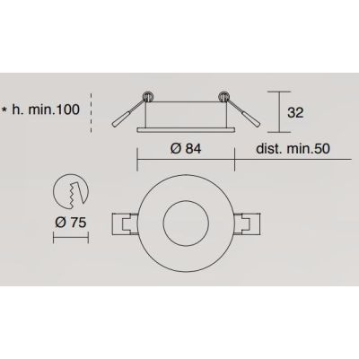 709 SIMPLE FARETTO INCASSO DI ISYLUCE IN ALLUMINIO VERNICIATO DI NERO O BIANCO CON PORTALAMPADE GU10 ISYLUCE - Cristalensi Shop