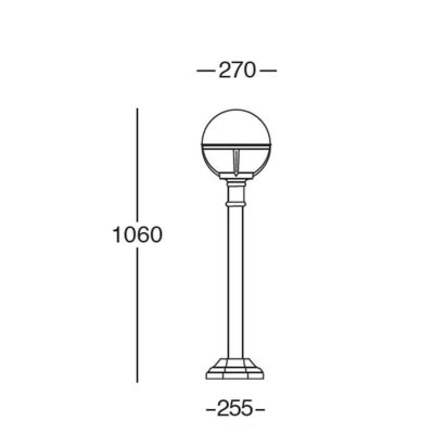 SATURNO PALO DA ESTERNO H 106 CM IN POLIMERO NERO VERDE E BIANCO SFERA BIANCO LATTE Framon Augenti - Cristalensi Shop Online