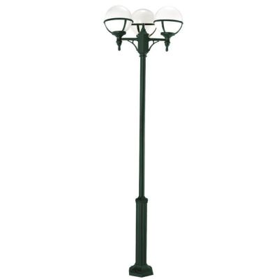SATURNO PALO ESTERNO ALTEZZA 202 CM 3 LUCI IN POLIMERO VERDE BIANCO O NERO Framon Augenti - Cristalensi Shop Online
