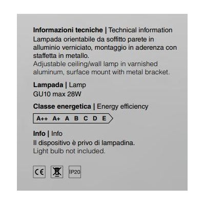 754/5 SPOT DIREZIONABILE IN ALLUMINIO BIANCO O NERO CON PORTALAMPADE GU10 ISYLUCE - Cristalensi Shop Online