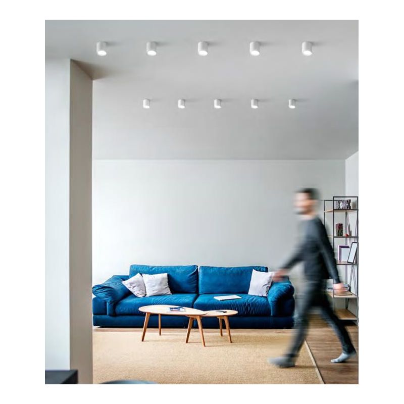 928 PLAFONIERA CILINDRO LED INTEGRATO 9W 3000K O 4000K LUCE DIFFUSA ALLUMINIO BIANCO ISYLUCE - Cristalensi Shop Online