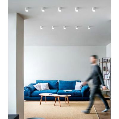 928 PLAFONIERA CILINDRO LED INTEGRATO 9W 3000K O 4000K LUCE DIFFUSA ALLUMINIO BIANCO ISYLUCE - Cristalensi Shop Online