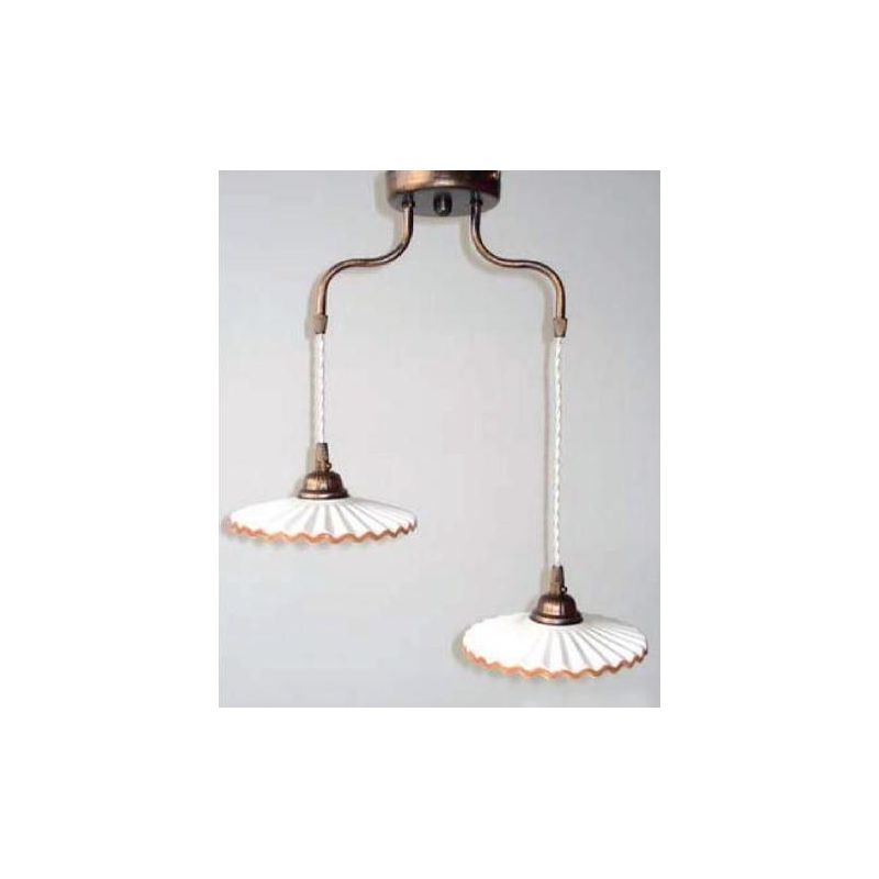 SOSPENSIONE IN FERRO COLORE RUGGINE CON PIATTI IN CERAMICA CRISTALENSI TUSCANY - Cristalensi Shop Online