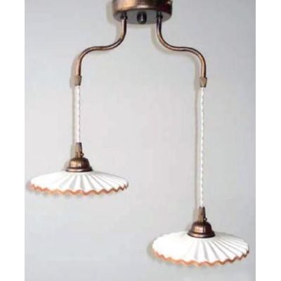 SOSPENSIONE IN FERRO COLORE RUGGINE CON PIATTI IN CERAMICA CRISTALENSI TUSCANY - Cristalensi Shop Online