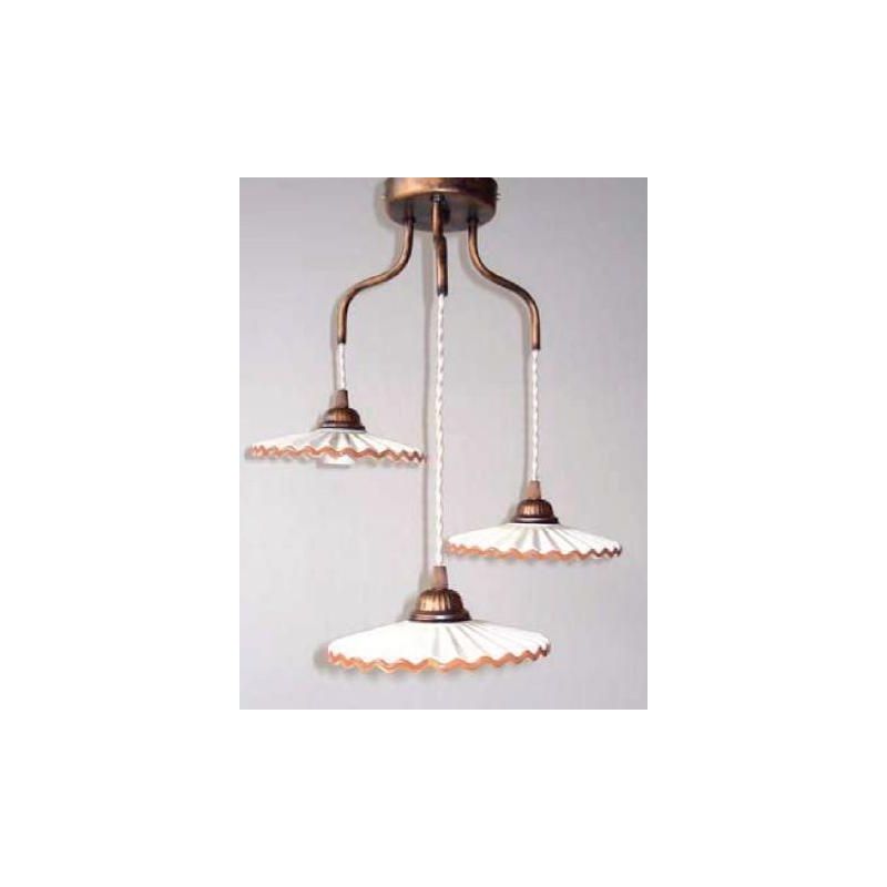 SOSPENSIONE IN FERRO COLOR RUGGINE CON PIATTI IN CERAMICA CRISTALENSI TUSCANY - Cristalensi Shop Online