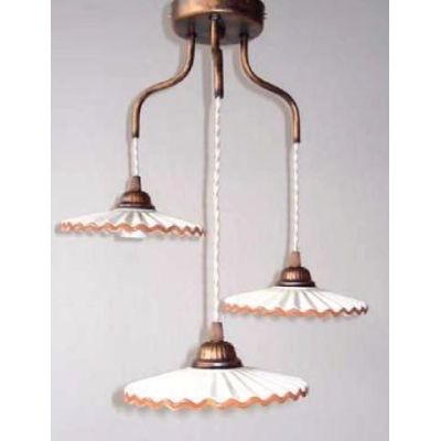 SOSPENSIONE IN FERRO COLOR RUGGINE CON PIATTI IN CERAMICA CRISTALENSI TUSCANY - Cristalensi Shop Online