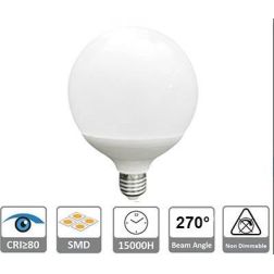 LAMPADINA GLOBO 120 LED 24W LUCE 3000K, 4000K o 6500K DIAMETRO 120 MM ATTACCO E27 BIANCA CRISTALENSI LAMPADINE - Cristalensi Sho 2