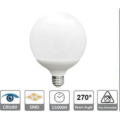 LAMPADINA GLOBO 120 LED 24W LUCE 3000K, 4000K o 6500K DIAMETRO 120 MM ATTACCO E27 BIANCA CRISTALENSI LAMPADINE - Cristalensi Sho