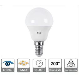 LAMPADINA LED A SFERA 5,5W LUCE 3000K, 4000K o 6500K DIAMETRO 45 MM ATTACCO E14 BIANCA CRISTALENSI LAMPADINE - Cristalensi Shop 2