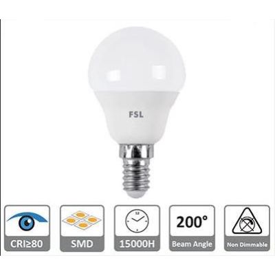 LAMPADINA LED A SFERA 5,5W LUCE 3000K, 4000K o 6500K DIAMETRO 45 MM ATTACCO E14 BIANCA CRISTALENSI LAMPADINE - Cristalensi Shop