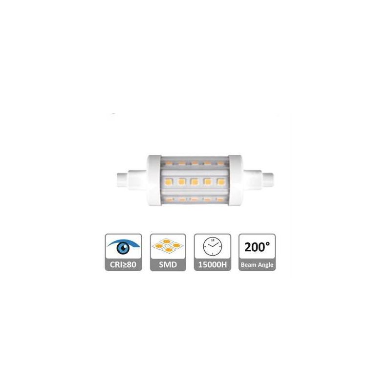 LAMPADINA LED ATTACCO R7S 5,5W LUCE 2700K O 4000K D25 MM LUNGHEZZA 78 MM CRISTALENSI LAMPADINE - Cristalensi Shop Online