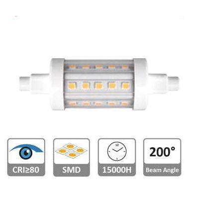 LAMPADINA LED ATTACCO R7S 5,5W LUCE 2700K O 4000K D25 MM LUNGHEZZA 78 MM CRISTALENSI LAMPADINE - Cristalensi Shop Online