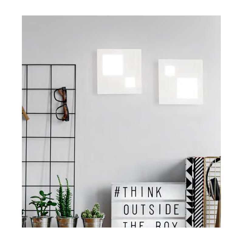 PLAFONIERA APPLIQUE LED DUE COLORI 18X18 CM LED 12W 3000K MODERNA AFFRALUX - Cristalensi Shop Online