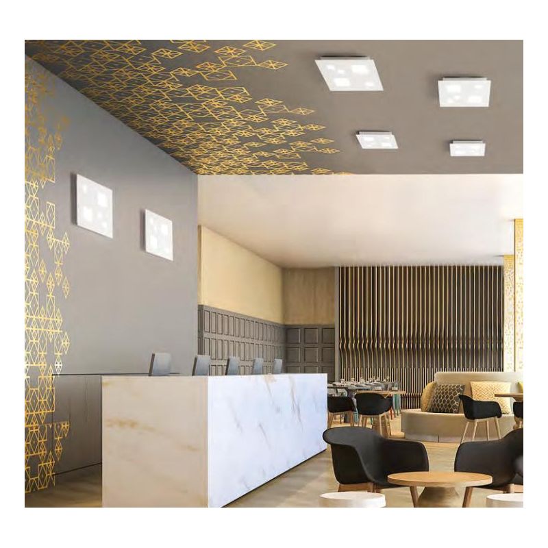 PLAFONIERA APPLIQUE LED DUE COLORI 18X18 CM LED 12W 3000K MODERNA AFFRALUX - Cristalensi Shop Online