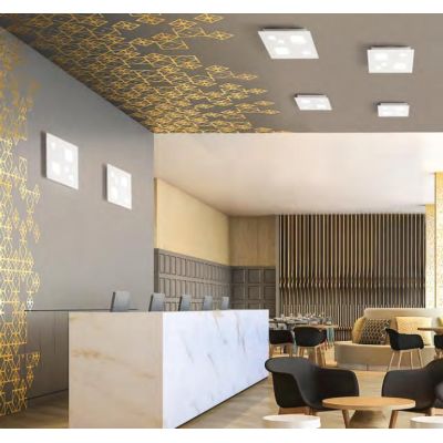 PLAFONIERA APPLIQUE LED DUE COLORI 18X18 CM LED 12W 3000K MODERNA AFFRALUX - Cristalensi Shop Online