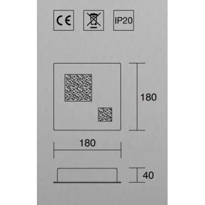 PLAFONIERA APPLIQUE LED DUE COLORI 18X18 CM LED 12W 3000K MODERNA AFFRALUX - Cristalensi Shop Online