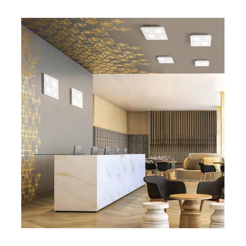 402 PLAFONIERA APPLIQUE QUADRATA CON LED INTEGRATO MODERNA 25W 3000K AFFRALUX - Cristalensi Shop Online