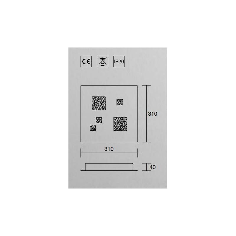 402 PLAFONIERA APPLIQUE QUADRATA CON LED INTEGRATO MODERNA 25W 3000K AFFRALUX - Cristalensi Shop Online